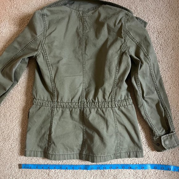 **Madewell "Passage Jacket" | XXS | Army Surplus Green | Cinch Waist | Pockets** - Picture 5 of 12